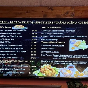 a menu for a restaurant