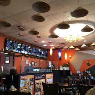 the inside of a restaurant