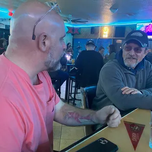 Making friends at the bar!