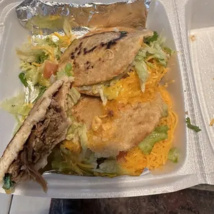 Brisket and chicken gorditas