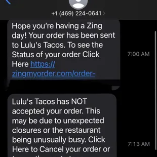 Order confirmation and cancel suggestion