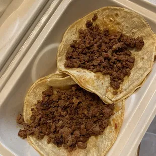 These are the two street tacos I received. Do better.