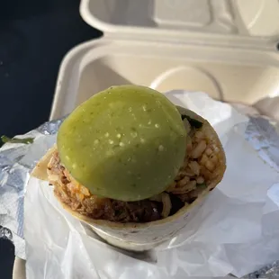 That pickle looking thing is actually green salsa in jello form.