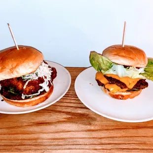 Burger &amp; chicken sandwich