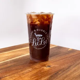 a glass of iced coffee