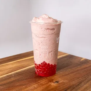 a strawberry milkshake