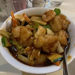 Shrimp foo young sauce on side