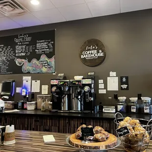 a coffee shop counter
