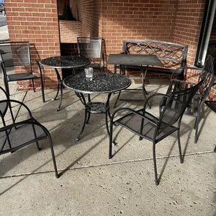 Outdoor seating when weather permits