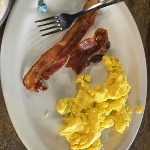 Scrambled and bacon