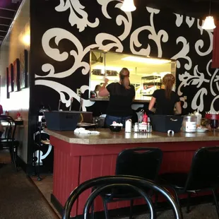 a view of the counter area
