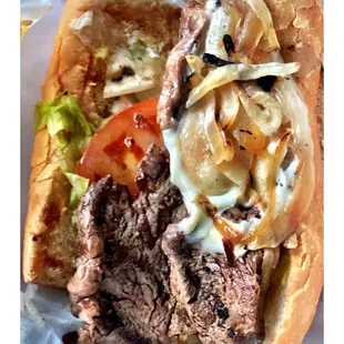 Steak Sandwich @ LULU&apos;s HOT DOGS.(Ogden Ave/Taylor St)Chicago Old School Hot Dogs Beef Burgers Gyros Salads Chicken Tamales etc. Cool!