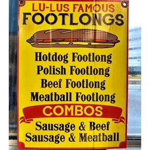 Footlongs @ LULU&apos;s HOT DOGS.(Ogden Ave/Taylor St)Chicago Old School Hot Dogs Beef Burgers Gyros Salads Chicken Tamales etc. Cool!