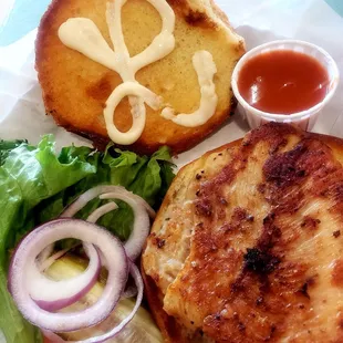 grilled chicken sandwich.