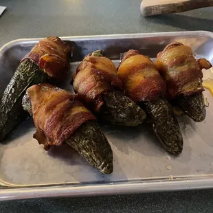 Stuffed jalapeños with bacon