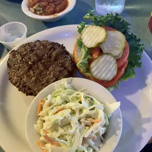 Burger with coleslaw