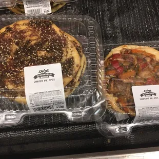 a variety of pizzas