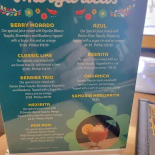 This is there drink menu