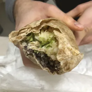 Veggie Burrito, smaller and blander than Chipotle's yet more expensive. Rating: 2/5  (avoid this place at all cost!!!)