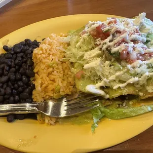 Meat Enchilada with pablano sauce