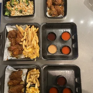 chicken wings and fried chicken