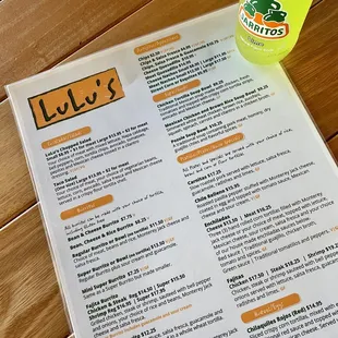 Bottle of Lime JARRITOS &amp; menu
