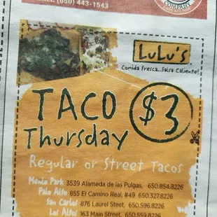 a taco tuesday flyer