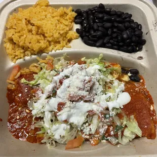 Cheese Enchilada Plate w/Rice &amp; Beans