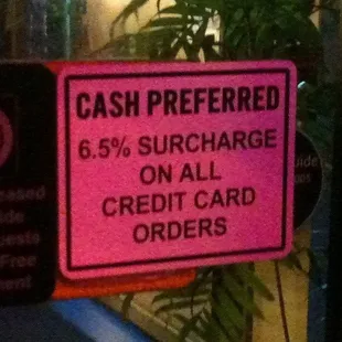 Don't try to pay with a credit card!