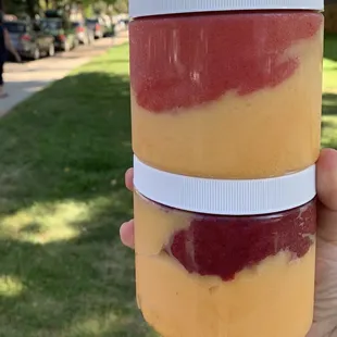 Strawberry, Summer Peach, and Bordeaux Sorbetto