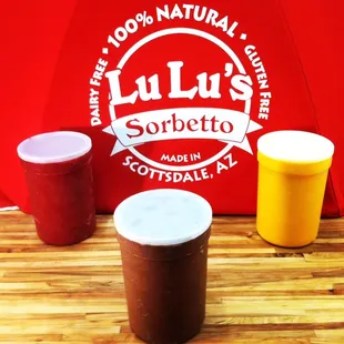 114 oz Sorbetto Party Packs, plus cups and spoons are available for ordering! $40/container. Discounts available on multiples