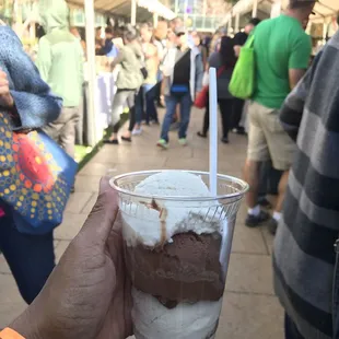 Triple scoop: Vanilla Bean/Pure Chocolate/Vanilla Bean