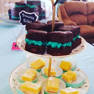 2 Bite Brownie Sandwiches and Lemon Bars bites