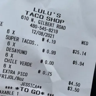 a close up of a receipt