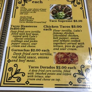 menu