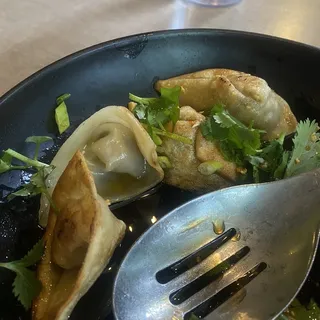 Fried Pork Wontons with Hot Chili Sauce