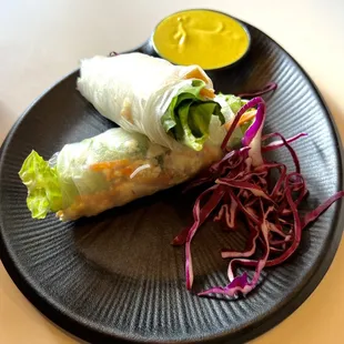 The Spring Rolls with peanut sauce: big yum!