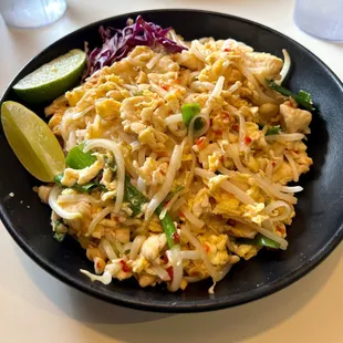 The Pad Thai, chicken added. First-rate Thai!