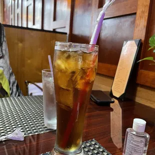 Ice tea (note the heart shaped straw cover)