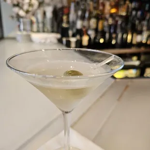 a martini in a martini glass