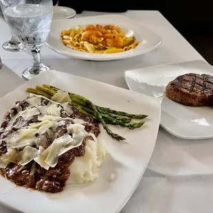 Food was absolutely amazing!  Braised Beef Short Rib, Spicy Shrimp, 8oz Filet.. Perfection