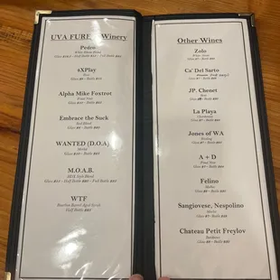 menu