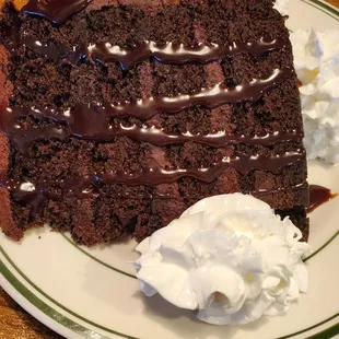 Giant chocolate cake slice