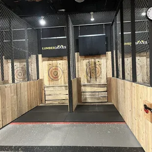 Axe throwing area.