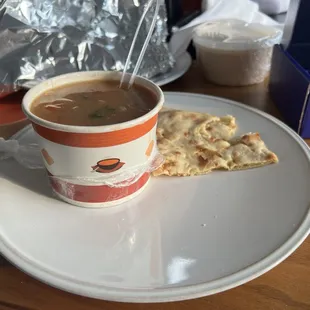 Chicken Soup and Tandoori Roti (VG, VN)