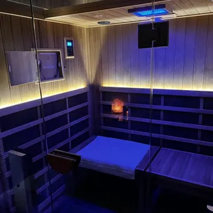 Your own personal sauna with Bluetooth compatibility.