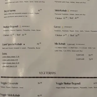 menu