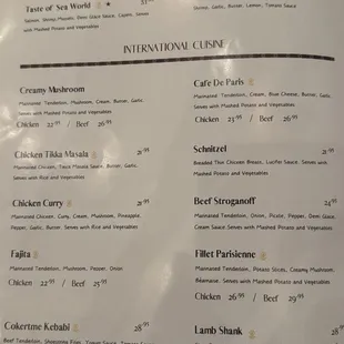 menu