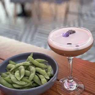 Edamame and lavender oat milk espresso martini