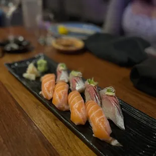 Salmon and mackerel nigiri - @rayz